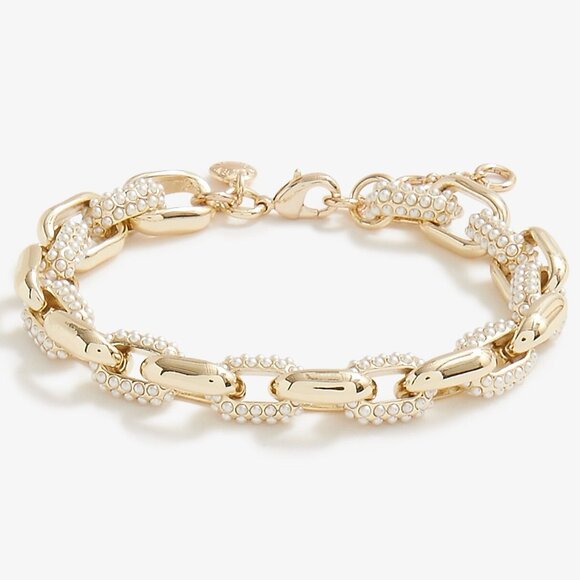 J. Crew Pearl Pavé Chain Bracelet/NWT - Picture 1 of 9